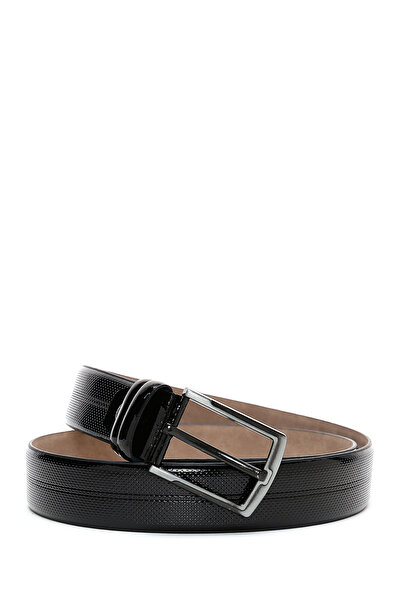 Derimod Curea neagră din piele lacuită pentru bărbați 000A2D1303016