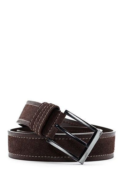 Derimod Curea din piele maro din piele intoarsa pentru barbati 000A2D1304010