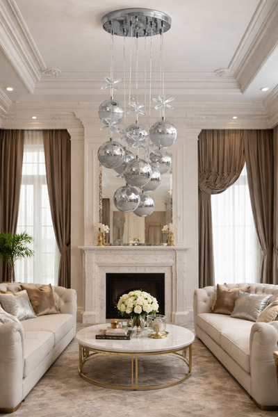 Lamira aydınlatma MODERN LÜKS SALON MODEL 10 TOPLU KROM SARKIT AVIZE