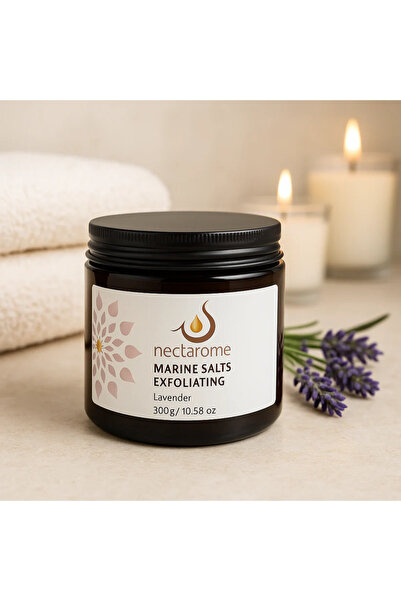 Aura Moon Auramoon Nectarome Lavender Body Scrub with Sea Salt & Natural Exfoliating Mitts