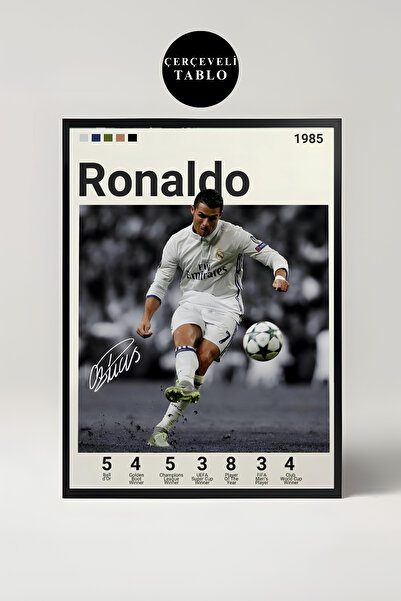 Bugucreative Cristiano Ronaldo Çerçeveli Poster Tablo,Futbol Posteri,Tablo Öl...