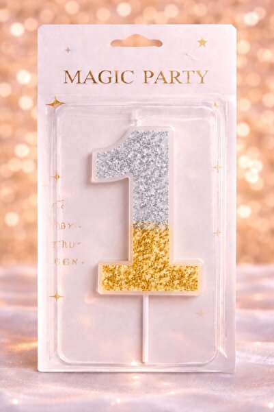 Magic Party LARGE birthday candle for cake ~ 12 cm ~ number 1