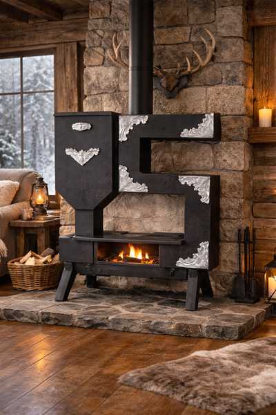 Biosan Standart Pelet Sobası Geniş Hazneli Antrasit Çelik Kamp Çadır Konteyner Isıtıcısı