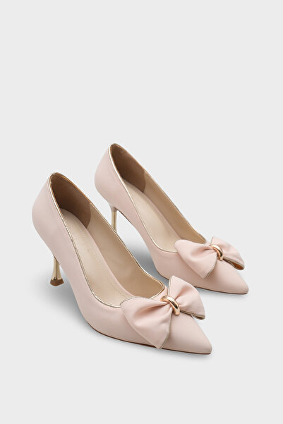 Capone Outfitters Pantofi eleganti pentru femei Marigold, cu toc mediu, cu fundă, din satin