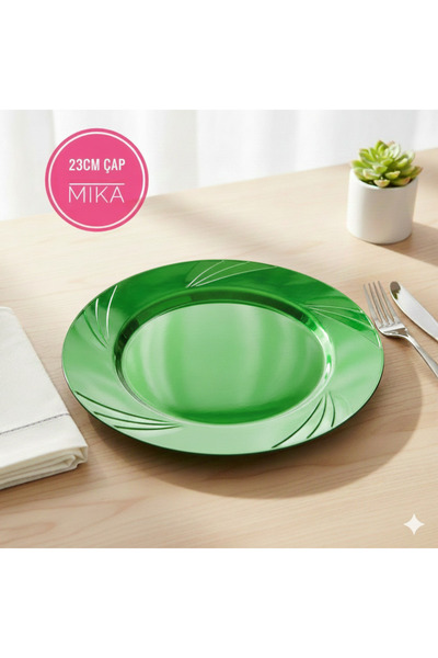 Ta-Fu Global MİKA RENKLİ TABAK 6'LI 24CM ÇAP