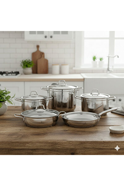 Sofram High-quality Turkish Sovram stainless steel cookware set, 9 pieces