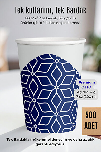 cupistanbul Cup İstanbul 7 Oz Karton Bardak 200 ml - 500 Adet - Ekonomik Paket