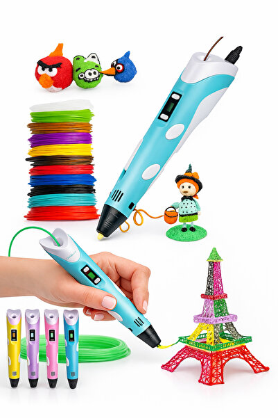 LİFİİ 3D PEN ÜÇ BOYUTLU YAZICI KALEM RPİNTER 3 RENK FİLAMENT ÇOCUK BEBEK HEDİ...