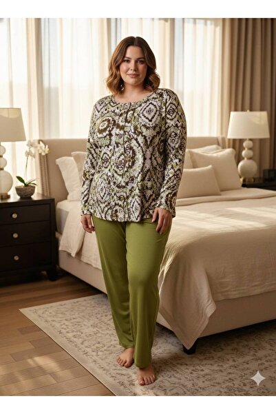 LİMİSSİ Set de pijamale de lux pentru femei, din țesătură modală, 100% bumbac...