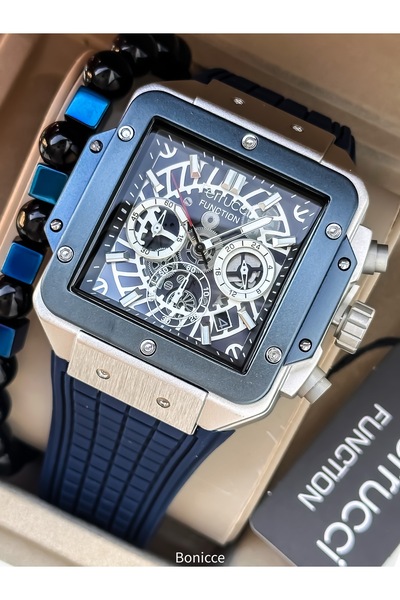 Ferrucci Fosforlu, fonksiyonları aktif , Lacivert Silikon Kordon Erkek Kol Sa...