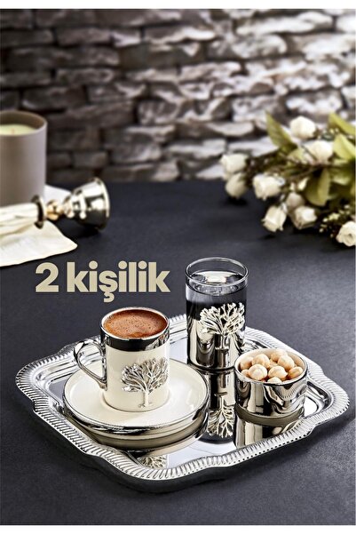 stil hediyelik dekorasyon Hayat Ağaçlı Kahve Fincan Takımı