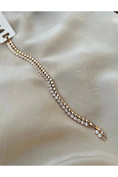 Gulsah's Store Xuping Jewelery 14 ayar su yolu taşlı 2'li bileklik