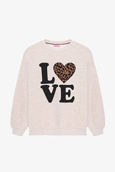 Quzu Baskı Detaylı Sweatshirt