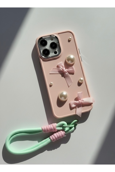 FİŞNEİLETİŞİM İPHONE 15 PROMAX UYUMLU FİYONKLU İNCİLİ ASKILI APARATLI KILIF