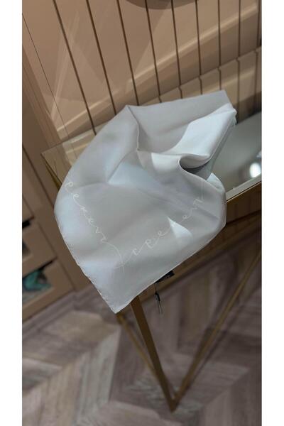 ipekevi وشاح تيفيل الحريري المميز باللون الأبيض الجليدي