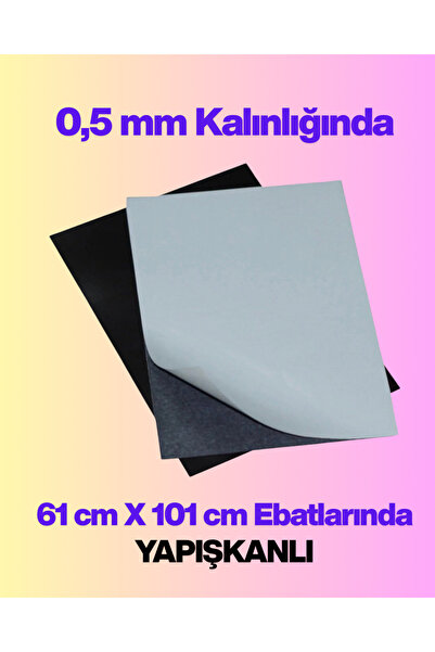 AYMAGNET Tabaka Levha Mıknatıs, 0,5mm Yapışkanlı Foto Magnet- 60cmx100cm
