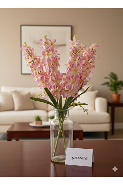 YASİMA 1 Piece Large Size Pink Hyacinth with 5 Branches Home Vase Decor