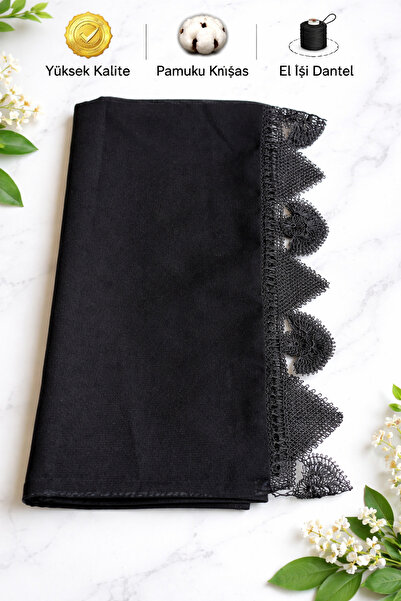 NUMİSTORE İğne oyası siyah renk namaz örtüsü