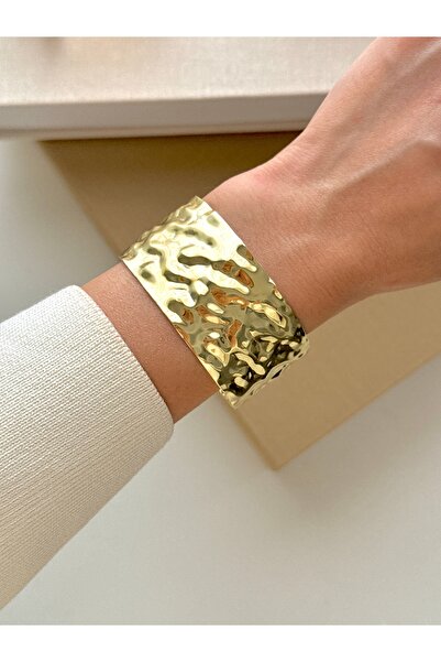 YOUES JEWELRY 316l Çelik Kalın Kelepçe Bileklik Kadın Bilezik Ayarlanabilir K...