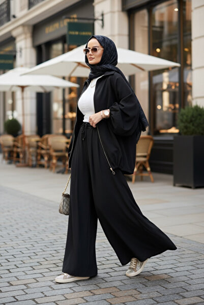 Aselim Hijap Moda طقم إيليجانزا بالازو مزدوج بسحاب - موسمي - مقاسات من 36 إلى...