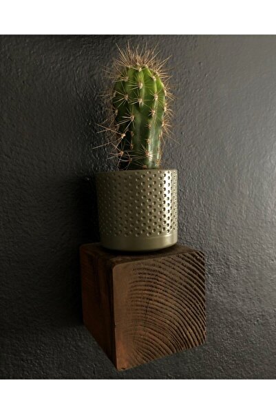 O&A WOOD Dekoratif 3'lü Kütük Retro Duvar Rafı, 3'lü Küp Vintage Doğal Ahşap ...