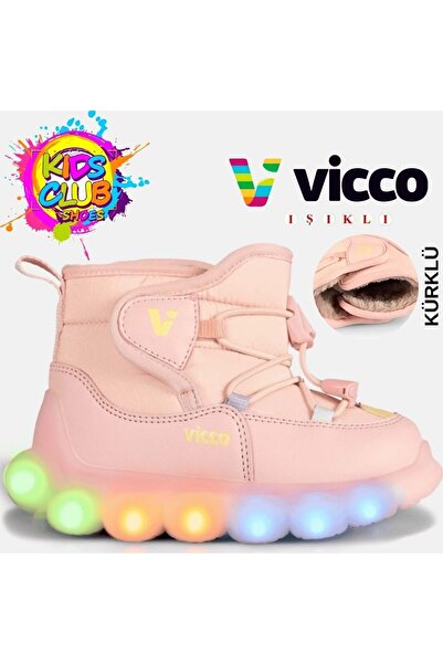 Vicco TaTu Phylon Kauçuk Işıklı Taban Kar Botu Ortopedik Çocuk Bot PUDRA