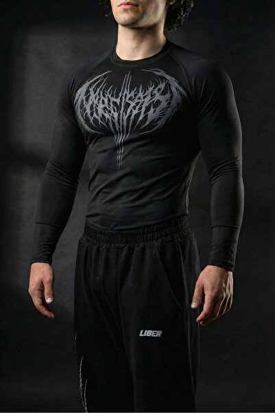 Liber Ezekiel - Μακρυμάνικο μπλουζάκι συμπίεσης (ΜΑΥΡΟ)