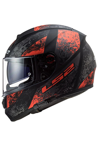 LS2 Vector Swıpe Mat Siyah-kırmızı Kask Uyumlu