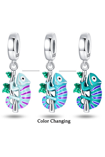 Choice PAC526 فضة عيار 925 بنسبة 100%، سحر فيل حرباء متغير اللون مع درجة الحر...