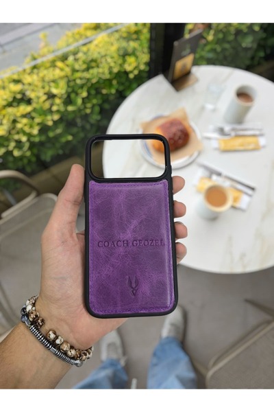 Visso leather İphone 17 PRO Model Tam Uyumlu Hakiki Deri Kişiye Özel İsimli T...