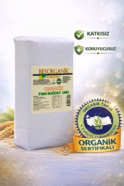 BEYORGANİK ORGANİK Tam Buğday Unu 1kg (PESTİSİT ve AFLATOKSİN ANALİZLİ)