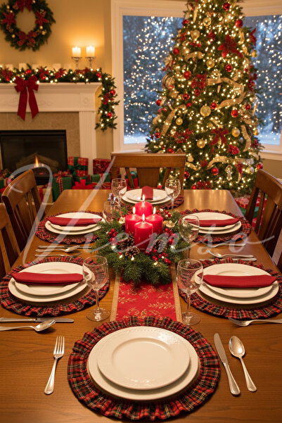 Viemso Jute Plaid Plaid Ruffle 2 Pieces