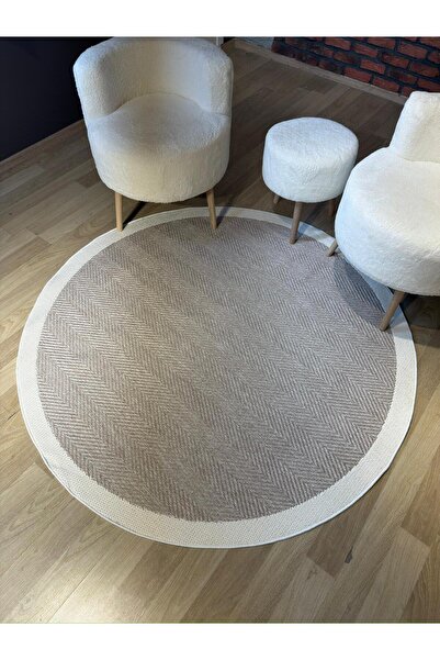 LILYUM HALI LİLLY SİSAL YUVARLAK HALI - VİZON KREM