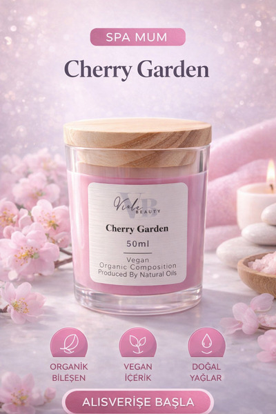 VIOLA BEAUTY Natural Spa Candle Cream - Naturel Mum Masaj & El Bakım Kremi 50 ML