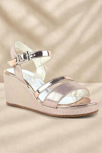 hapshoe Pantofi cu toc cu pană Aurora Rose pentru fete