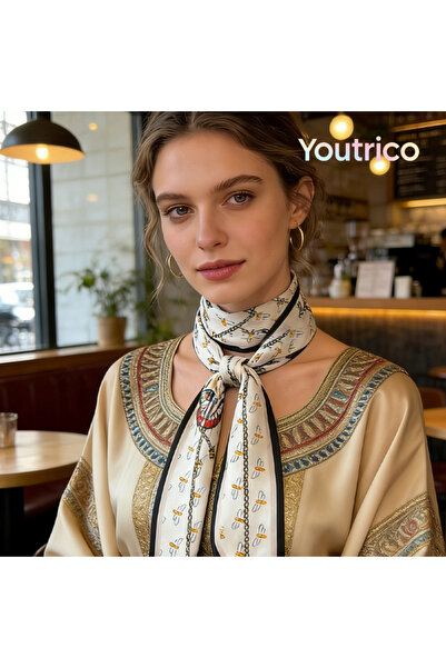Youtrico وشاح طويل قطري 147 سم، مناسب لجميع المواسم، وشاح متعدد الاستخدامات وربطة عنق، وربطة شعر، وحزام حقيبة