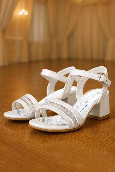 hapshoe Перлена лачена кожа с дебели токчета за момичета