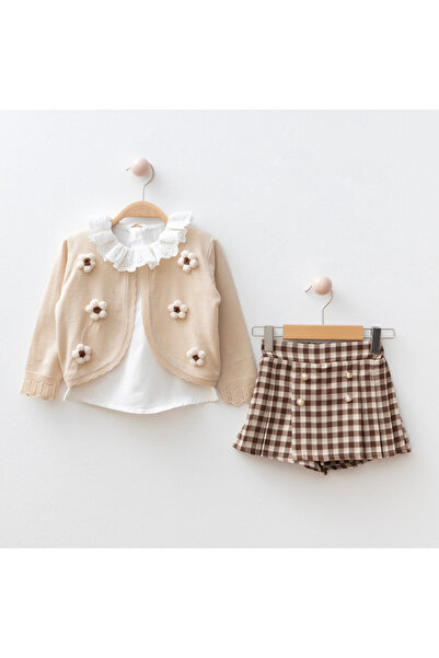 My Lusa baby wear Ceren I Tricotaj din tricot brodat cu flori pentru fete, ca...