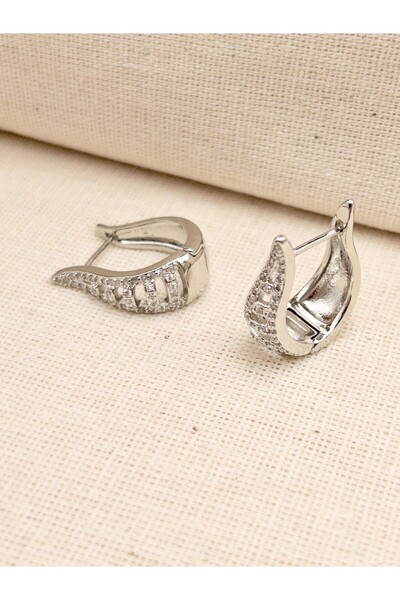 Siya Silver Special Series Zircon Stone Water Drop Steel Earrings - Gift Boxed