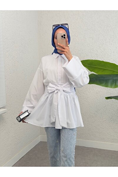 HİJABAYA Туника с половин копчета, връзки на талията и цип отстрани