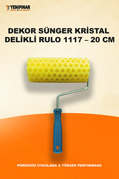Dekor Sünger Kristal Delikli Rulo 1117 – 20 cm | Pürüzsüz ve Etkili Boya Uygu...