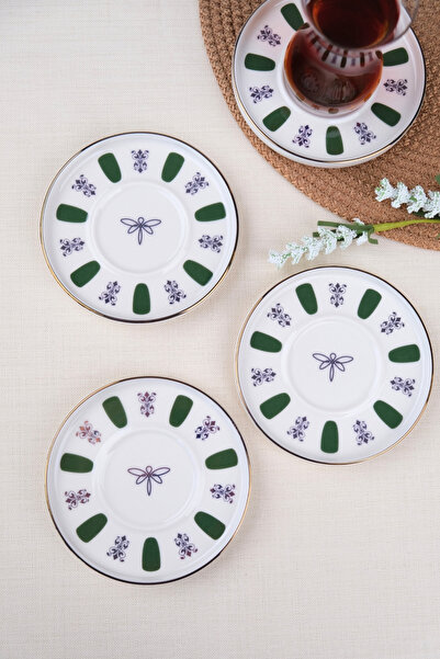 tabakevi طبق شاي أخضر من البورسلين من تاباك إيفي، مقاس 11.8 سم، طقم من 4 قطع