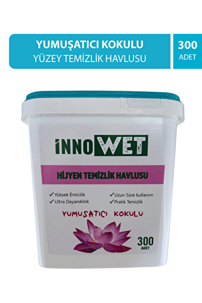 İnnoWet Yüzey Temizlik Havlusu Yumuşatıcı Kokulu Kova mendil 300 Yaprak