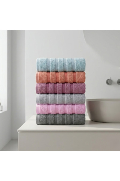 VİENNA مجموعة من 6 مناشف يد قطنية ناعمة الملمس سريعة الجفاف لليدين والوجه