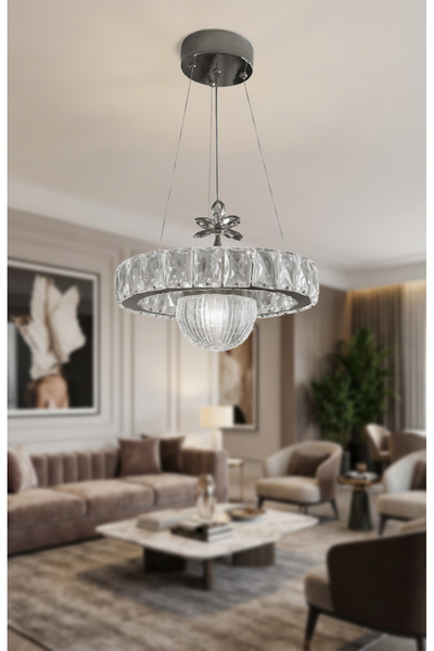 RSCOLLECTIONS Kristal Taşlı 30 cm Koridor-Oda-Mutfak Modern Led Avize