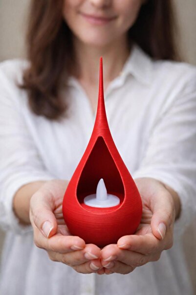 SONMEZSTORE TEA LIGHT, MODERN MASAÜSTÜ SU DAMLASI DEKOR SÜSÜ, LED IŞIKLI - 17...