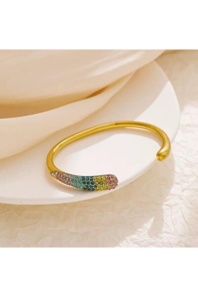 La Notaru, Brățară Eleganță B170-1 – Oțel Inoxidabil, Finisaj Auriu PVD, cu C...