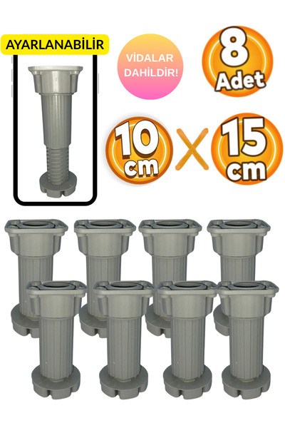 yusa stores 10-15cm Ayarlı Mobilya Ayağı | Baza, Mutfak Banyo Dolabı, Koltuk/...