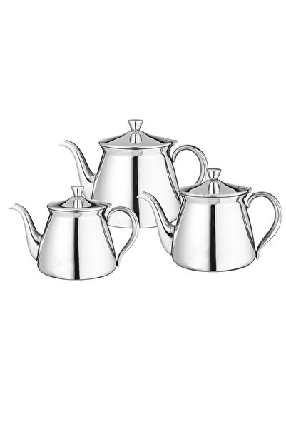 casa rosa طقم إبريق شاي من الفولاذ المقاوم للصدأ 3 قطع