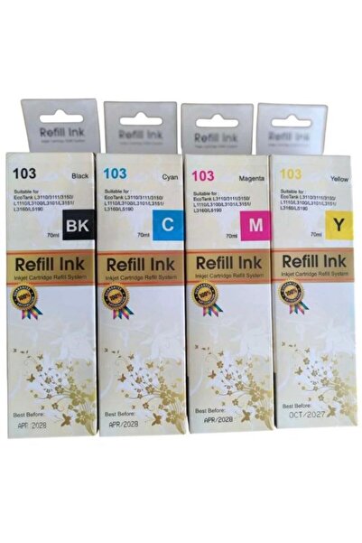 EPSON MUADİL Ecotank L3210 Uyumlu Mürekkep Seti 4 Renk 103 cmyk 70ML